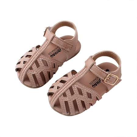 

AnuirheiH Toddler Baby Girls Cute Shoes Hollow Out Soft Children Kids Summer Non-slip Sandals Clearance
