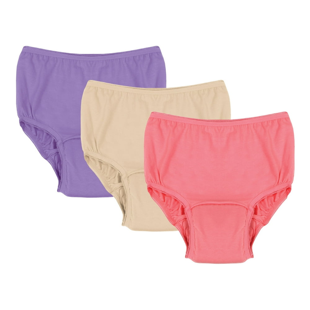 Women's Adult Incontinence Panties - Assorted Colors - 20 Oz. Pad - 3 ...