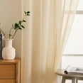 thumbnail image 2 of 1 Panels Solid Color Sheer Window Curtains Elegant Window Voile Panels/Drapes/Treatment for Bedroom Living Room Cream Beige, 2 of 9