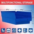 thumbnail image 3 of Akro-Mils Shelf Bins 30130 Plastic Organizer for Tools Craft Supplies, 12"x6"x4", Blue, 12-Pack, 3 of 13
