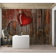 thumbnail image 7 of Tiptophomedecor Background & Patterns Wallpaper Wall Mural - Heart On Wooden Background, 7 of 7