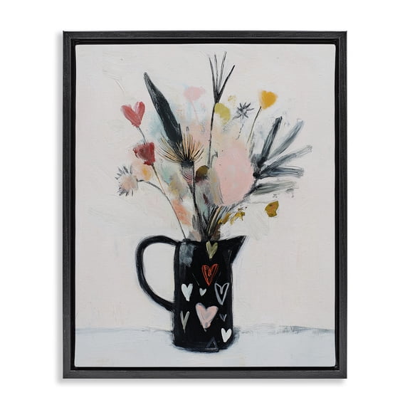 Stupell Industries Farmhouse Vase Of Abstract Time Black Floating Frame Canvas Art, 17 x 21, by Svetlana Aleynikova