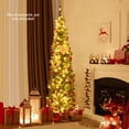 thumbnail image 4 of Patiojoy 7FT Artificial Christmas Tree Pre-lit Pencil Xmas Tree with 499 Branch Tips 200 Warm White LED Lights, 4 of 10