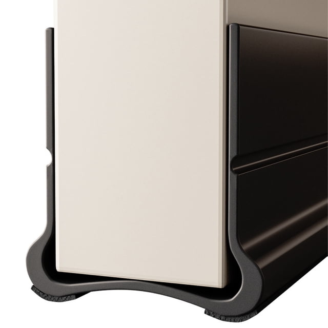 Bewildely Junta de puerta, tapón de aire de succión, tira de sellado inferior de puerta a prueba de viento, cepillo de tapón de aire de Decoración del hogar negro