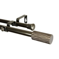 Home Decorative Cedar Double Curtain Rod 120-170" - Antique Brass