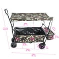 thumbnail image 6 of Collapsible Wagon Folding Garden Cart w/Removable Canopy, Heavy Duty Extra Large Portable Camping Beach Utilit Cart w/Adjustable Push Pull Handle, 6.3" Wide All-Terrain Wheel for Shopping Picnic, 6 of 9