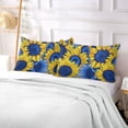 thumbnail image 5 of Blue Yellow Sunflowers Plush Pillow Cases Queen Size Ultra Soft Warm Pillowcases with Zipper 20"x30", 5 of 9