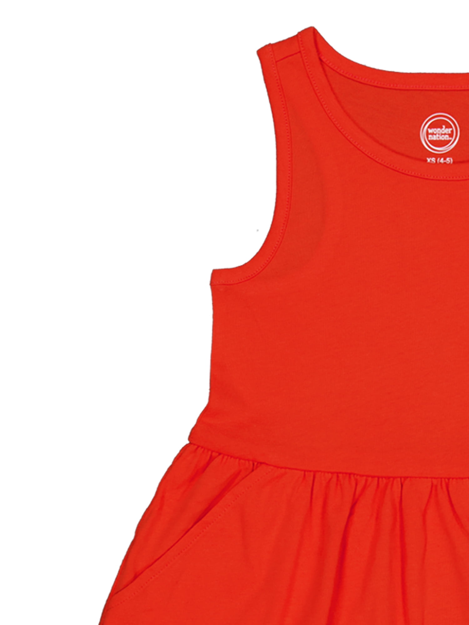 Wonder Nation Girls Tank Play Dress 2pk, Sizes 4-18 & Plus