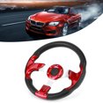 thumbnail image 4 of Sport 320mm/12.5in Racing Car Steering Wheel with Horn Button PVC Red Color Universal Modified Part, 4 of 7