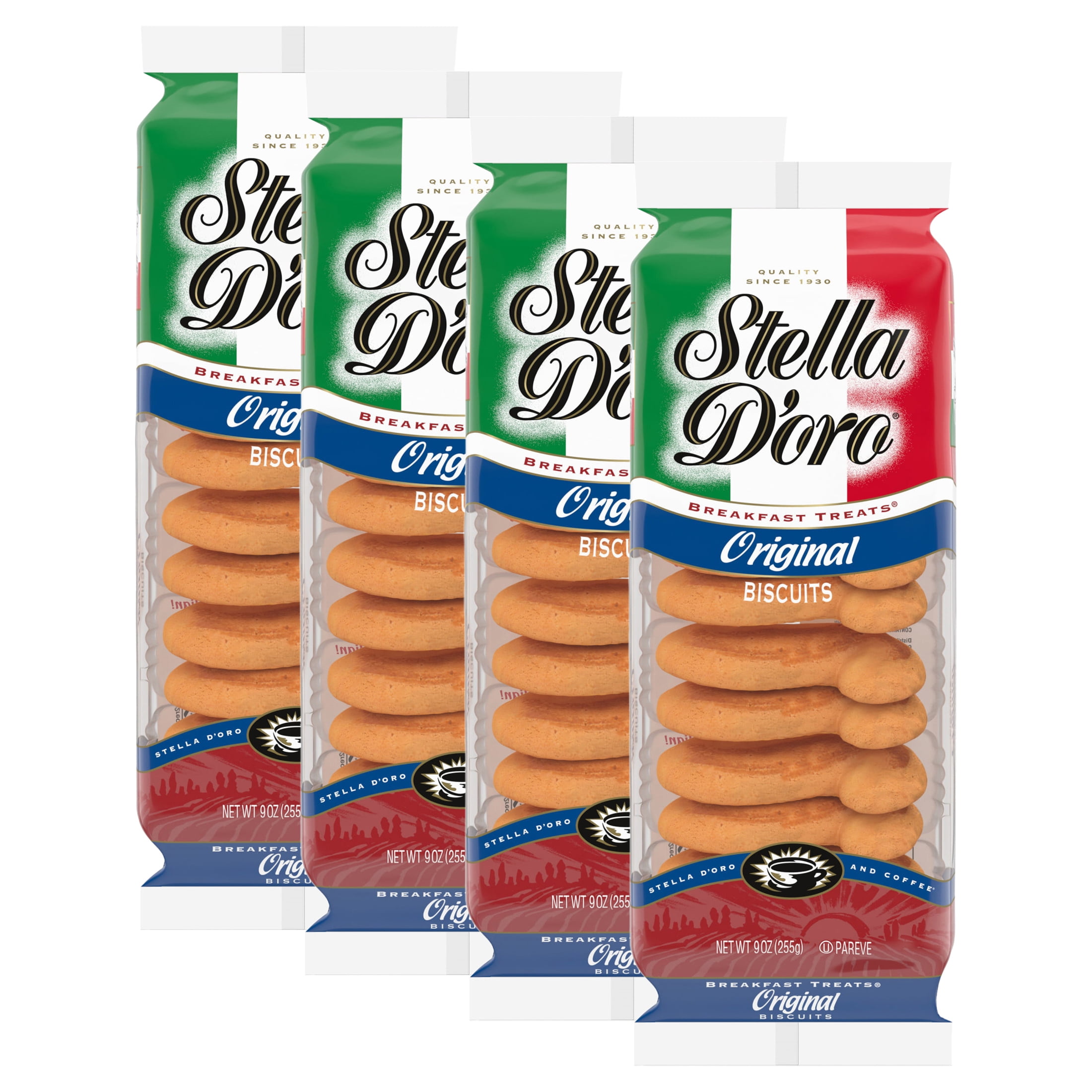 (4 pack) Stella D'oro Cookies Original Breakfast Treats, 9 oz
