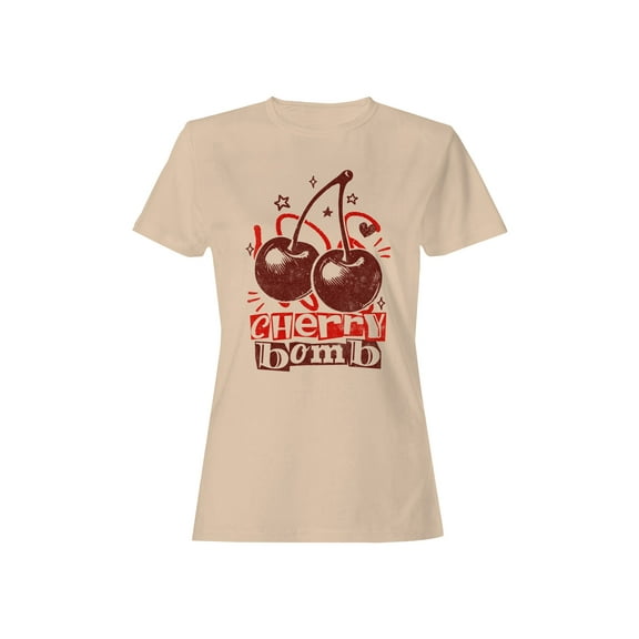 Bold Cherry Bomb Graphic Art Women's T-shirt