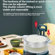 Rice Soup Separation Electric Cooker, 3L Low Sugar Rice Cooker with Reservable-Timable and Liftable Filter Basket, Digital Display, Helps control sugar intake (Blue,Stainless Steel)