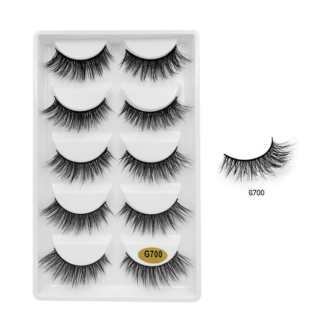 Fiudx Pestañas Postizas Naturales, Paquete de 5 Pares, Diseño Invisible con Nudo Cómodo, Estilo Acampanado Entrecruzado, Accesorio de Belleza Reutilizable, Look Glamuroso para El Día a Día, Guía de A