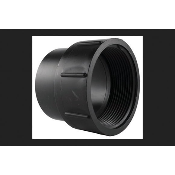 Espita Charlotte Pipe ABS Cleanout de 1.5 pulgadas x FPT negra