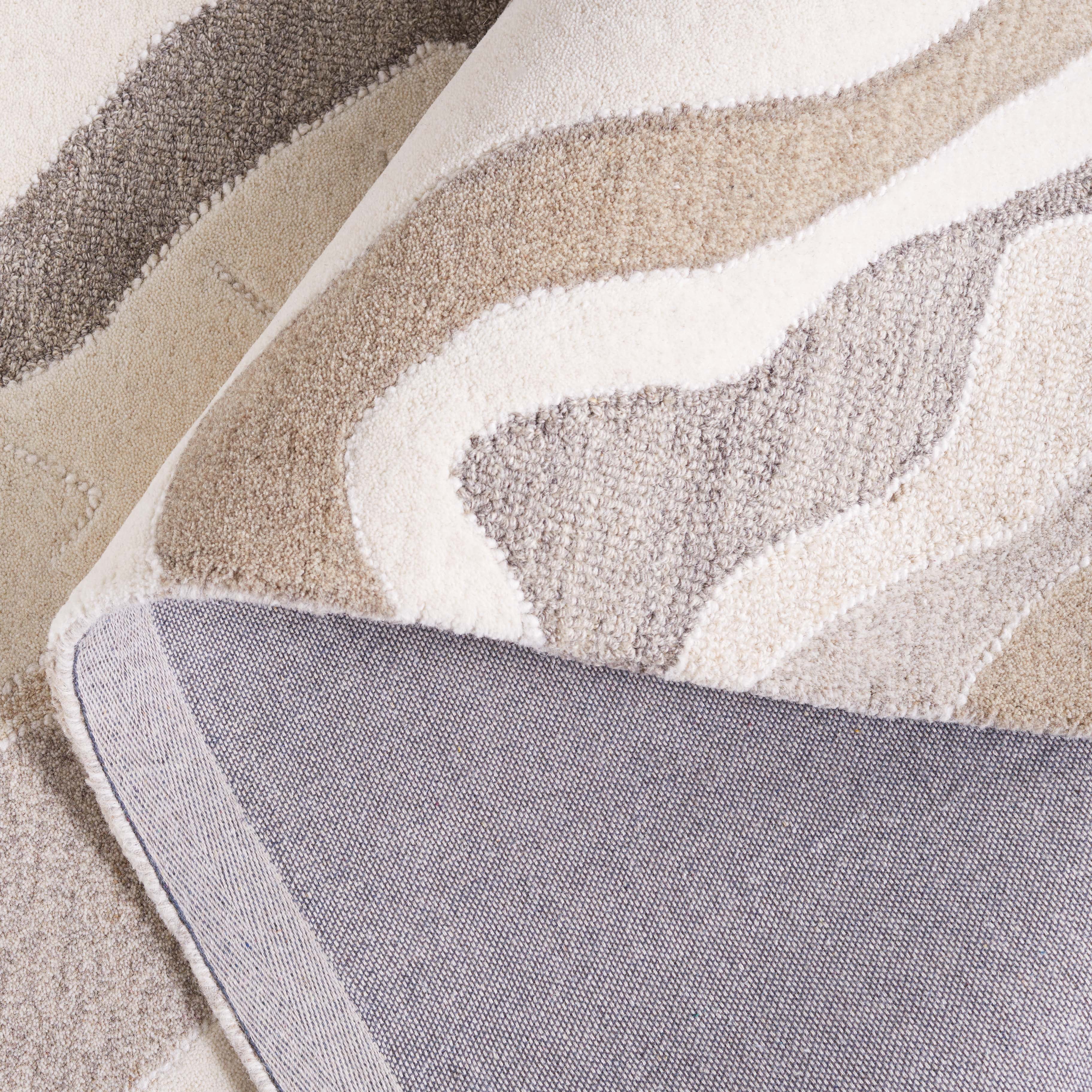 SAFAVIEH Rodeo Camillo Abstract Wool Area Rug, Ivory/Gray, 5' x 8'
