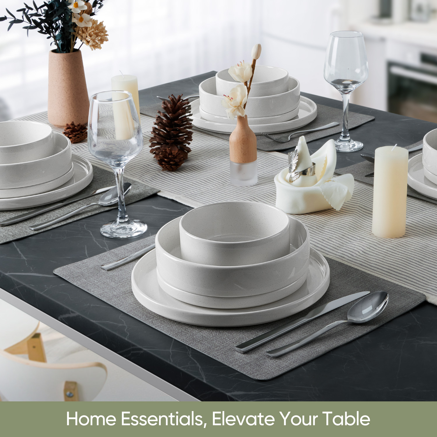 Vesteel 16-Piece Speckled Stoneware Dinnerware Set for 4 photo 7