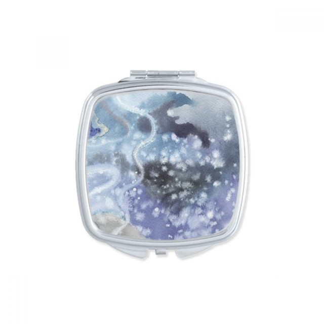 Ink Watercolor Shading Square Mirror Portable Compact Pocket Makeup Double Sided Glass