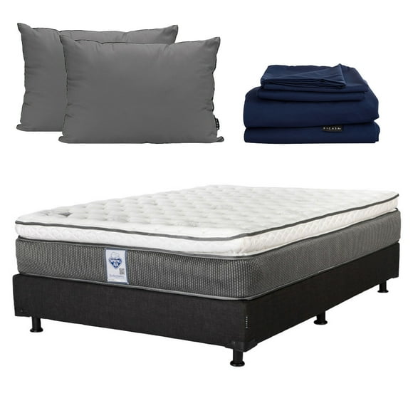 Colchón Queen Size + Box Belu + Sábanas Softy + Almohadas 2-Pack Spring Air Dicasa Phantom