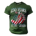 thumbnail image 3 of 250Th Anniversary Casual Short Sleeve T Shirt Comfortable Breathable 250Th Mens Graphic Tees Army Green L, 3 of 6