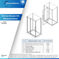 thumbnail image 2 of Dreamwerks Vienna 48" W x 32" D x 78.6" H Rectangular Shower Enclosure Kit with Door, Base, and Walls in Chrome, 2 of 10