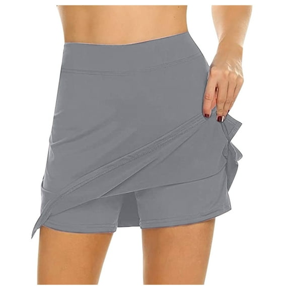 Clearance! QIPOPIQ Women's Leggings Summer Sports Plus Size Active Performance Skort Lightweight Skirt for Running Tennis Golf