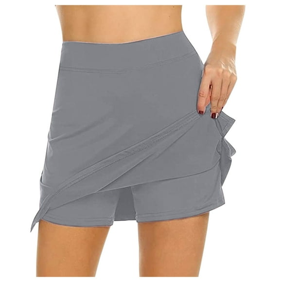 Mrat Skirt Wrap Skirt Ladies Active Performance Skort Lightweight Skirt for Running Tennis Golf Sport High Waist Bodycon Mini Skirt
