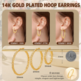 thumbnail image 4 of YOUNGYUE 14K Gold Plated Hoop Earrings for Women, Hypoallergenic Thick Twisted Hoop Earrings with Cubic Zirconia, 4 of 6