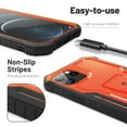 thumbnail image 3 of ExoGuard For iPhone 12/iPhone 12 Pro Case, Phone Case with Screen Protector and Kickstand (Orange), 3 of 7