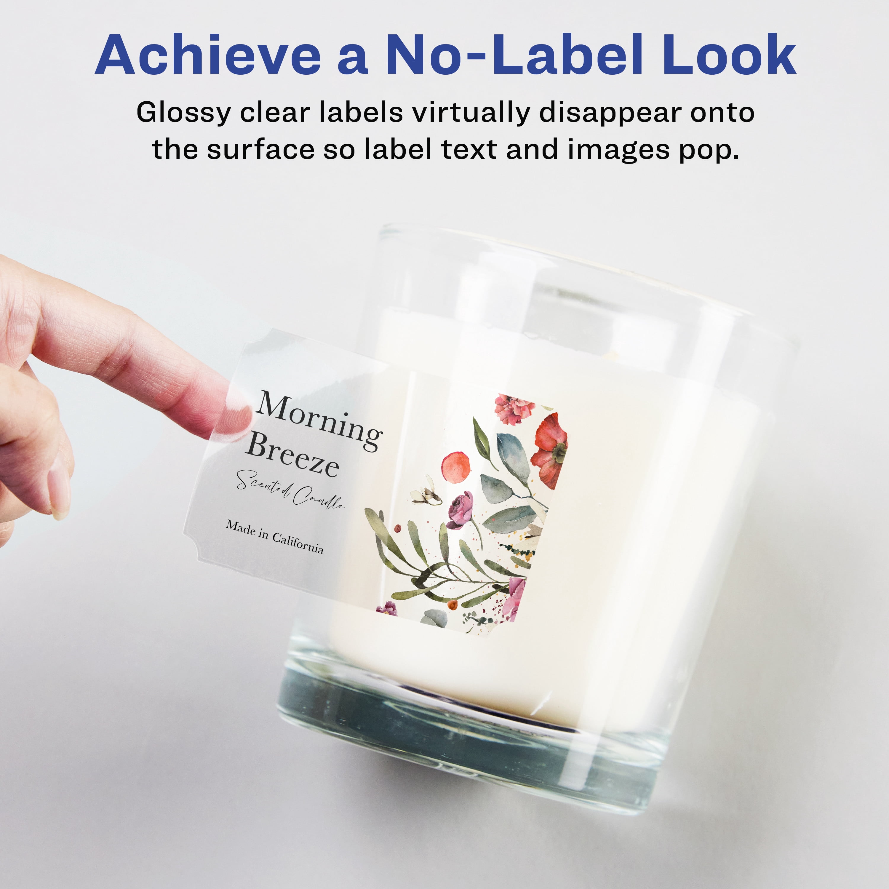 Avery Glossy Clear Rectangle Scalloped Labels, 2" x 3", 200ct