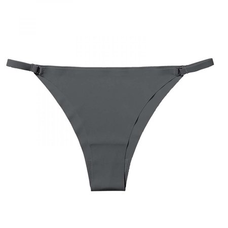 

Homadles Underwear Women- Breathable Comfortable Mid Waisted Stretch Slim Fit Thongs Dark Gray L