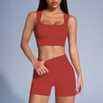 thumbnail image 4 of Hessimy Workout Sets for Women 2 Piece - Seamless Yoga Outfits Shorts and Padded Sports Bra Gym Athletic Clothing Set(Red,M), 4 of 4