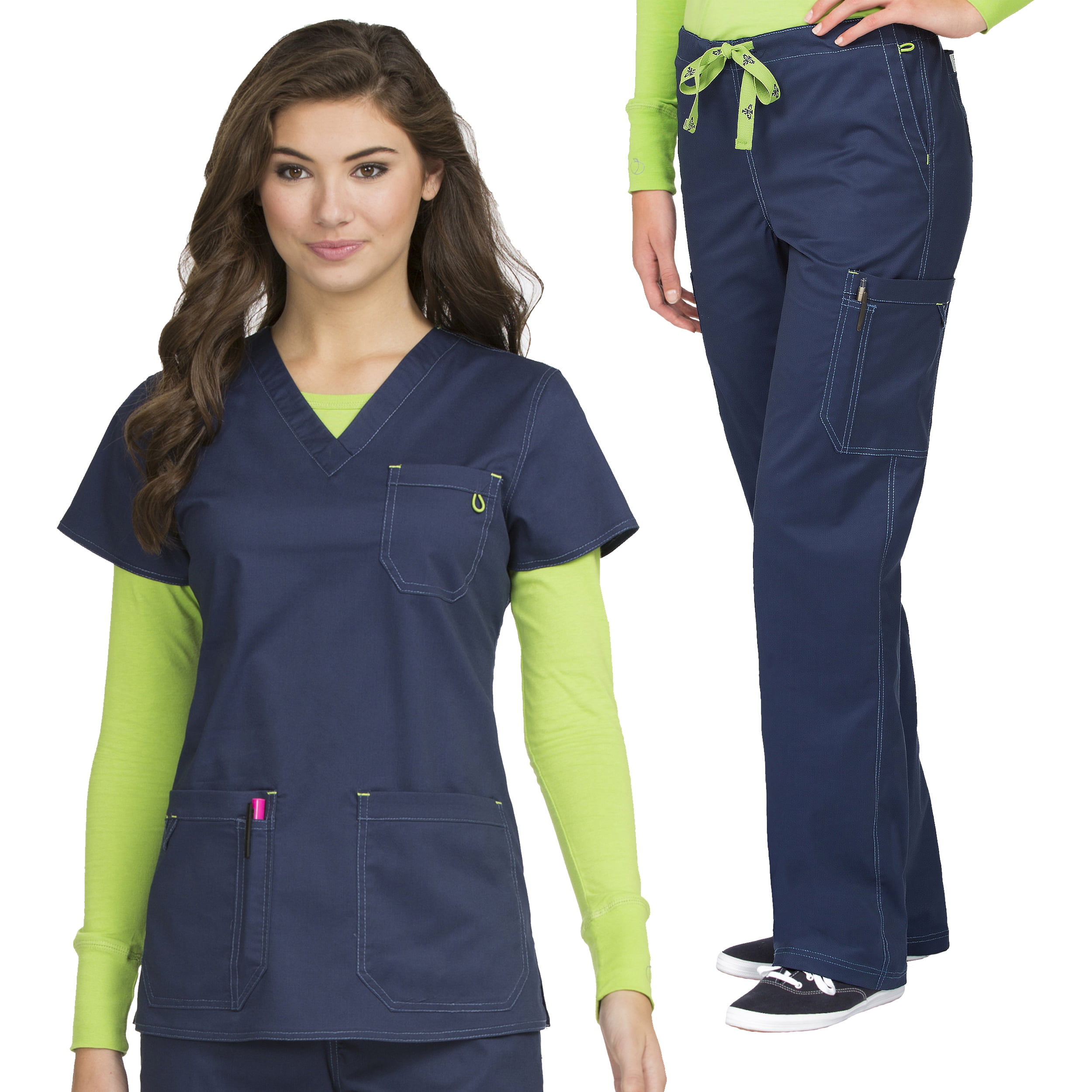 Med Couture - Med Couture MC2 Women's V-Neck 3 Pocket Scrub Top & 2 ...