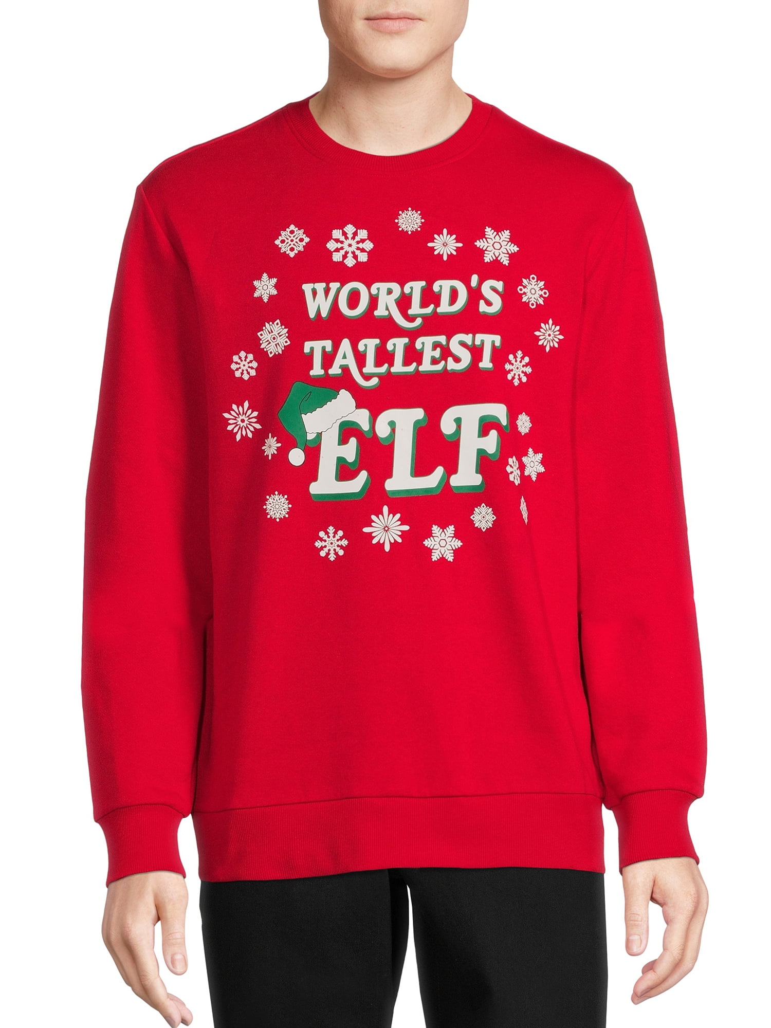 Holiday Time Men's World's Tallest Elf Christmas Sweatshirt
