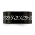 thumbnail image 4 of Edward Mirell Titanium Black Ti Flat Laser Patterned 10mm Band, 4 of 7