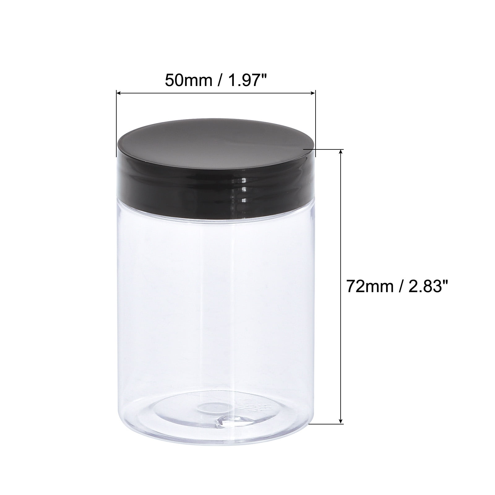 Unique Bargains Durable Round Plastic Screw Lid Broad-Mouth Empty Jars 50mm x 72mm 4Pcs