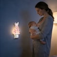 thumbnail image 3 of Lighted Easter Rabbits Tree, Ceramics Glowing Rabbits Tree Figurines Lighted Easter Rabbits Tabletop Tree with Colorful Lamp, Tabletop Rabbit Tree for Spring Easter Holiday Decor, 3 of 8