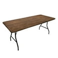 thumbnail image 4 of Covers For The Home Deluxe Elastic Edged Flannel Backed Vinyl Fitted Table Cover -Woodgrain - Oak - Banquet - ' x 30" ETWOD52-OAK-C4H-FBM, 4 of 5