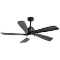 thumbnail image 2 of Sofucor 52-Inch Black Wood Blade Ceiling Fan with LED Light and Remote Control - Modern, Farmhouse, Contemporary, 2 of 9