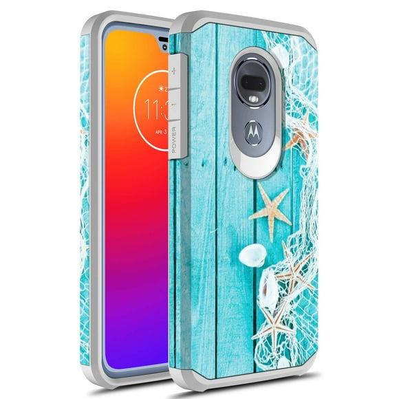 Rosebono Compatible with Moto G7 Optimo / G7 Play Case, Slim Hybrid Shockproof Graphic Armor Case for Motorola Moto G Play 7th Generation (Starfish)