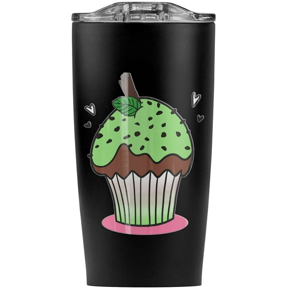 Mint Chocolate Cupcake Stainless Steel 20 oz Travel Tumbler, Vacuum Insulated & Double Wall with Leakproof Sliding Lid | Great for Coffee/Hot Drinks and Cold Beverages