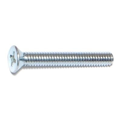 

#8-32 x 1-1/4 Zinc Plated Steel Coarse Thread Phillips Flat Head Machine Screws