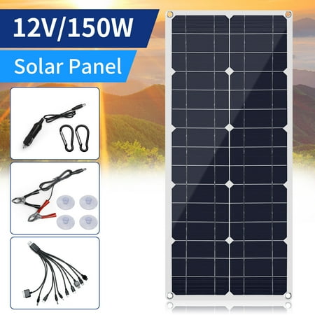 

Elegant Choise 150W 12V Solar Panel Kit Monocrystalline Battery Charger with Controller for RV Camper