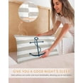 thumbnail image 5 of Hokiten Pillow Cases Standard Size Set of 2, Lumbar Pillow Covers, Beige White Striped Satin Pillowcases with Zipper for Hair/Skin, Navy Blue Beach Nautical Anchor Ocean Coastal 20x26 Inches, 5 of 6