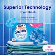 Suavitel Complete Dryer Sheets, Fabric Conditioner, Field Flowers Scent, 36 Sheets