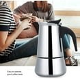 thumbnail image 3 of Portable Stainless Steel Coffee Pot Moka Espresso Maker Mocha Pot Coffee Brewing Tool (300ml), 3 of 8