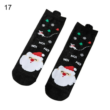 

harmtty 1 Pair Christmas Socks Breathable Fine Stitch Decorative Anti-slip Christmas Socks for Friends