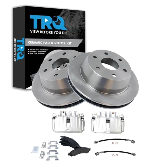 TRQ Brake Pad & Rotor Kit Ceramic Fits 02-06 Cadillac 00-06 Chevrolet GMC