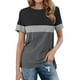 thumbnail image 1 of Camiseta de manga corta con cuello redondo y rayas para mujer - Tejido de punto transpirable - Informal/para el día a día - Tallas S-XXXL, 1 of 3