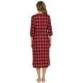 thumbnail image 3 of Zipper Front Robes Women House Coat Half Sleeve Loungewear Long Nightgown with Pockets S-XXL, 3 of 6