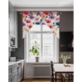 thumbnail image 3 of Watercolor Flowers Swag Valances for Windows, Small Curtains Drapes, Country Pastel Spring Vine Florals Kitchen Window Curtains Over Sink Window Treatment Valance for Bedroom/Bathroom 56"x36", 3 of 5